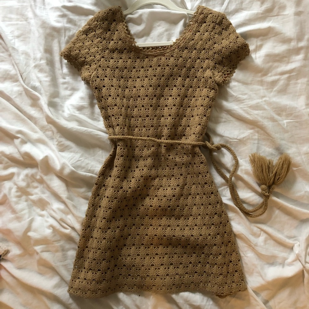 VINTAGE Kelly Arden Mod Crochet Mini Dress